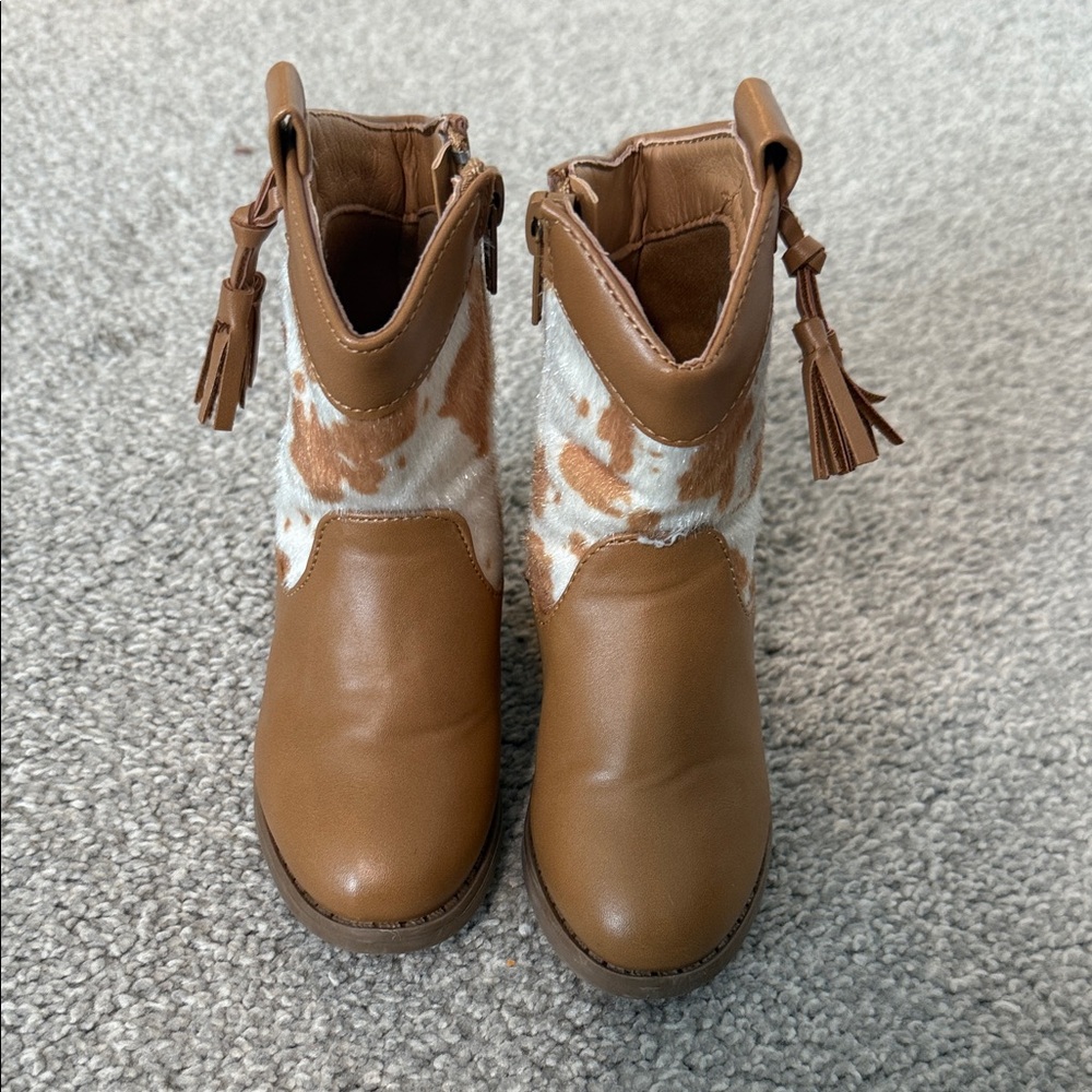 Stylish Brown and Tan Kids Cowboy Boots